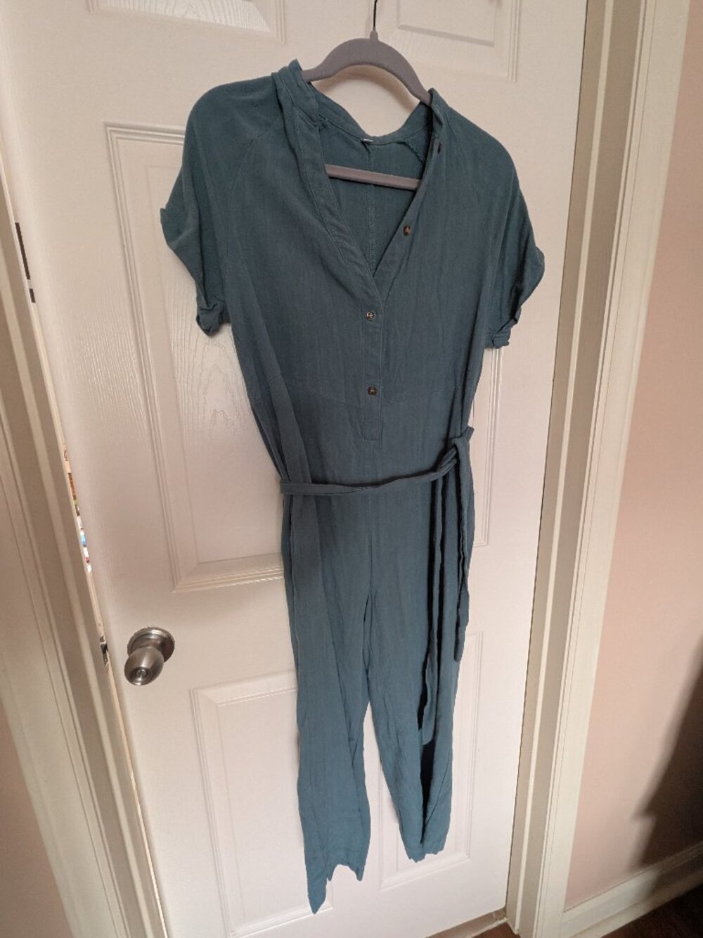 Blue, gauzy jumpsuit